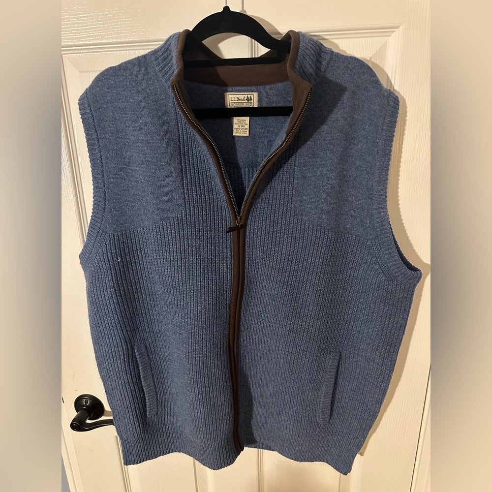 LL Bean Men's Blue Sweater Vest~Size XL